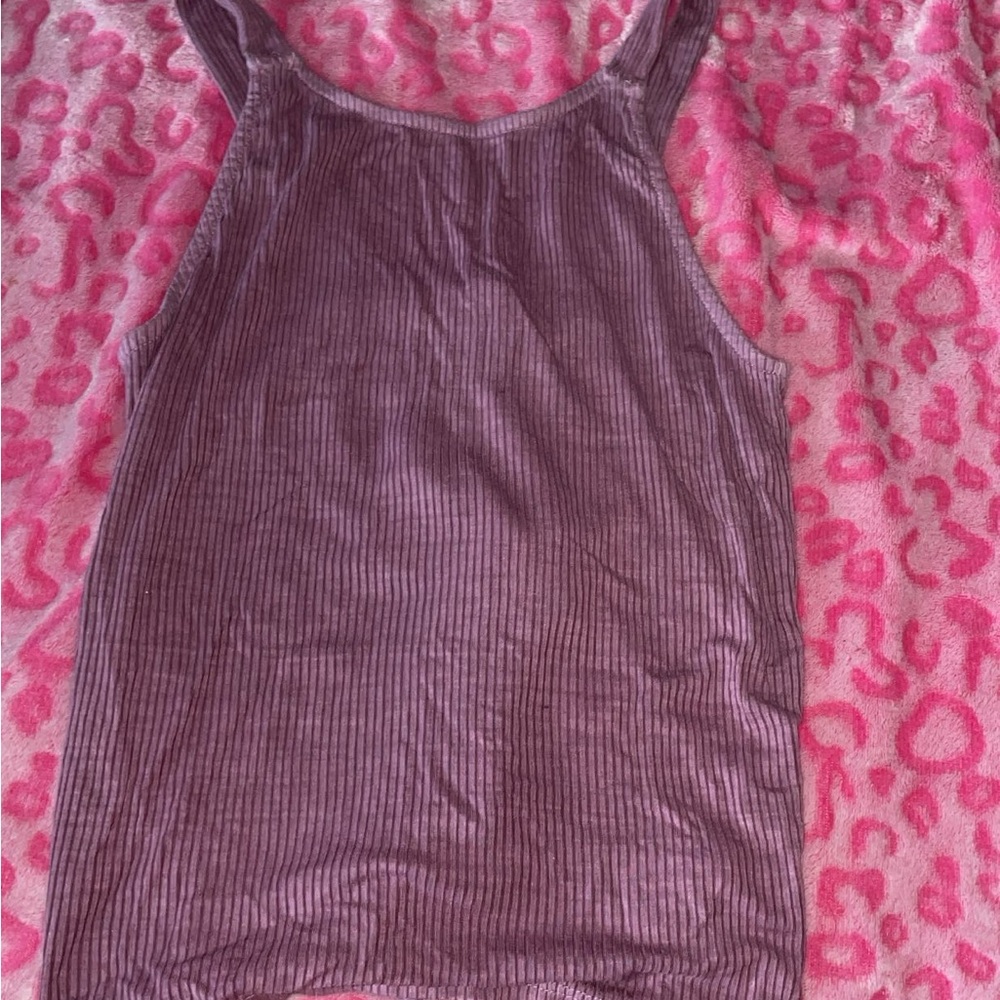 American Eagle Outfitters Plum Ribbed Tank Top